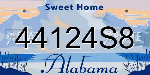 44124S8 Alabama License Plate
