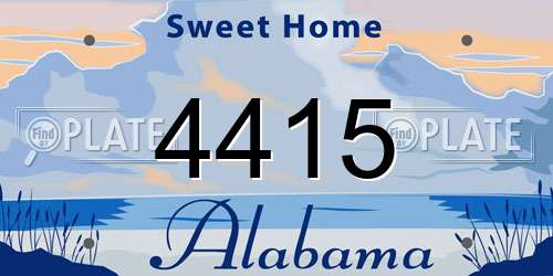 4415 Alabama License Plate