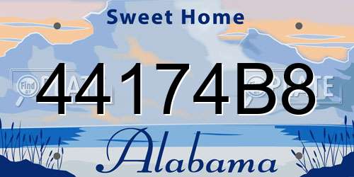 44174B8 Alabama License Plate