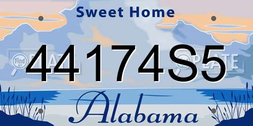 44174S5 Alabama License Plate