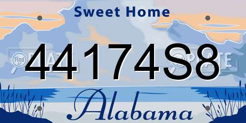44174S8 Alabama License Plate
