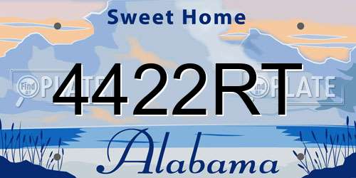 4422RT Alabama License Plate