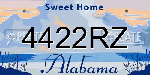 4422RZ Alabama License Plate