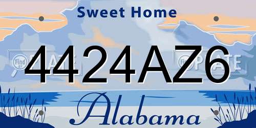 4424AZ6 Alabama License Plate