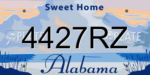 4427RZ Alabama License Plate