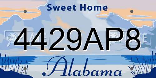 4429AP8 Alabama License Plate