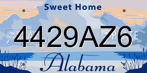 4429AZ6 Alabama License Plate