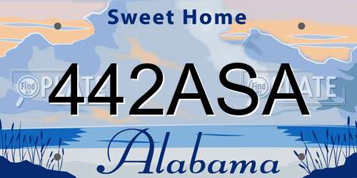 442ASA Alabama License Plate