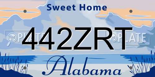 442ZRT Alabama License Plate