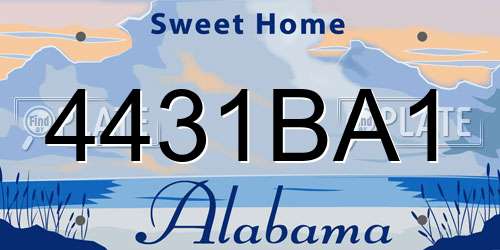 4431BA1 Alabama License Plate