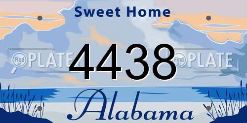 4438 Alabama License Plate