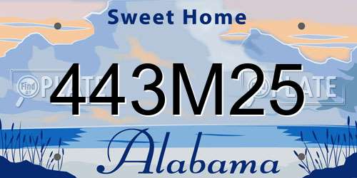 443M25 Alabama License Plate