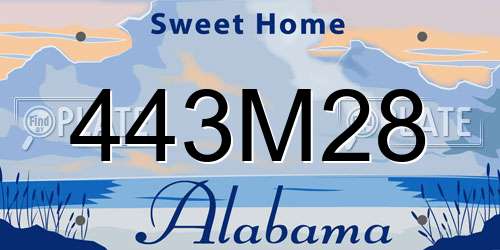 443M28 Alabama License Plate