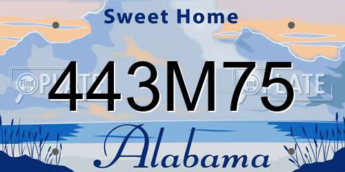 443M75 Alabama License Plate