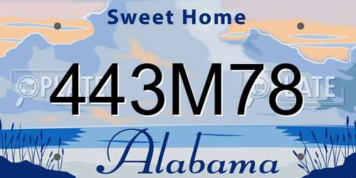 443M78 Alabama License Plate