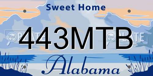 443MTB Alabama License Plate