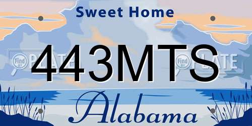 443MTS Alabama License Plate