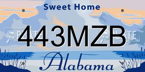 443MZB Alabama License Plate