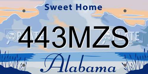 443MZS Alabama License Plate