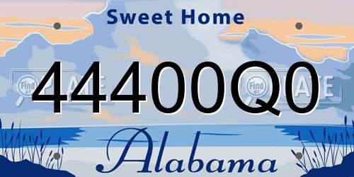 44400Q0 Alabama License Plate