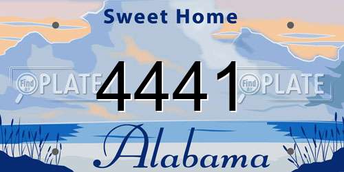 4441 Alabama License Plate