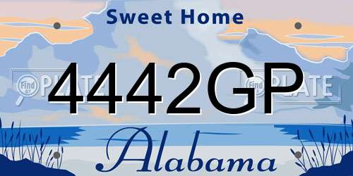 4442GP Alabama License Plate