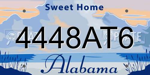 4448AT6 Alabama License Plate