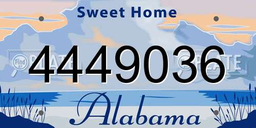 4449036 Alabama License Plate