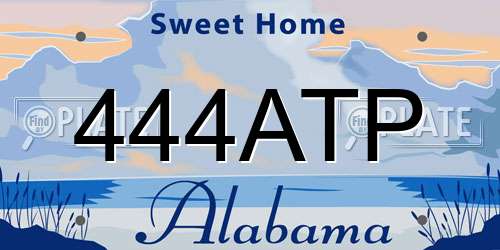 444ATP Alabama License Plate
