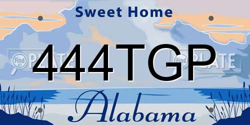 444TGP Alabama License Plate