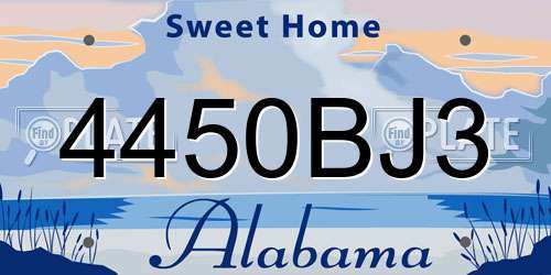 4450BJ3 Alabama License Plate