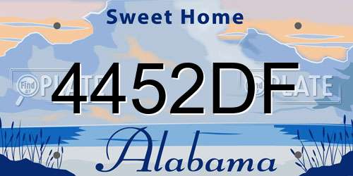 4452DF Alabama License Plate