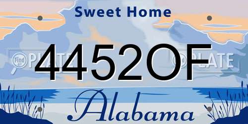 4452OF Alabama License Plate