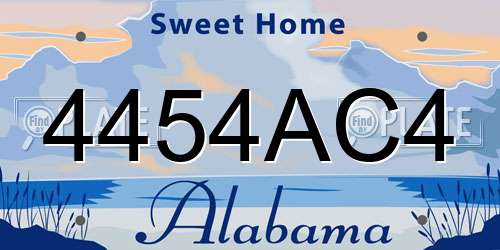 4454AC4 Alabama License Plate