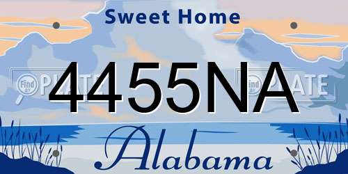 4455NA Alabama License Plate