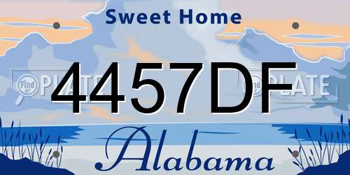 4457DF Alabama License Plate