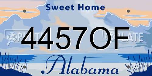 4457OF Alabama License Plate