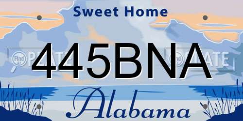 445BNA Alabama License Plate