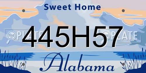 445H57 Alabama License Plate