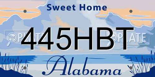 445HBT Alabama License Plate