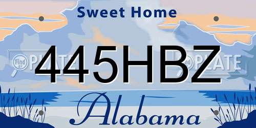 445HBZ Alabama License Plate