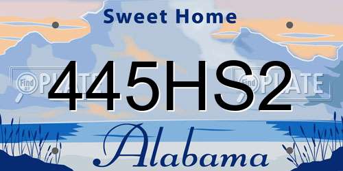 445HS2 Alabama License Plate