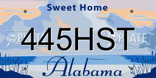 445HST Alabama License Plate