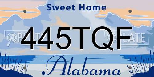 445TQF Alabama License Plate