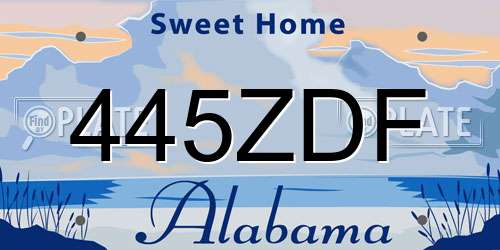 445ZDF Alabama License Plate