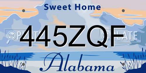 445ZQF Alabama License Plate