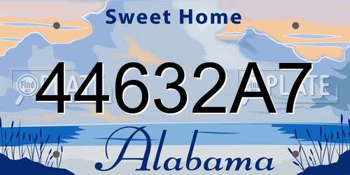44632A7 Alabama License Plate