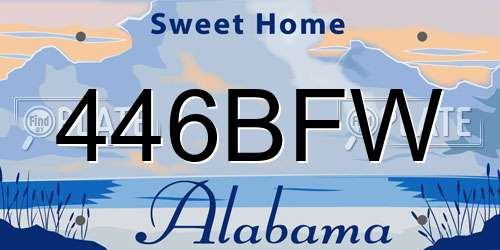 446BFW Alabama License Plate