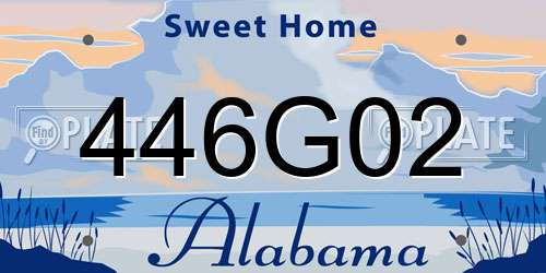 446G02 Alabama License Plate