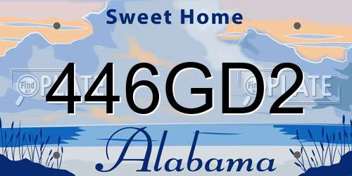446GD2 Alabama License Plate